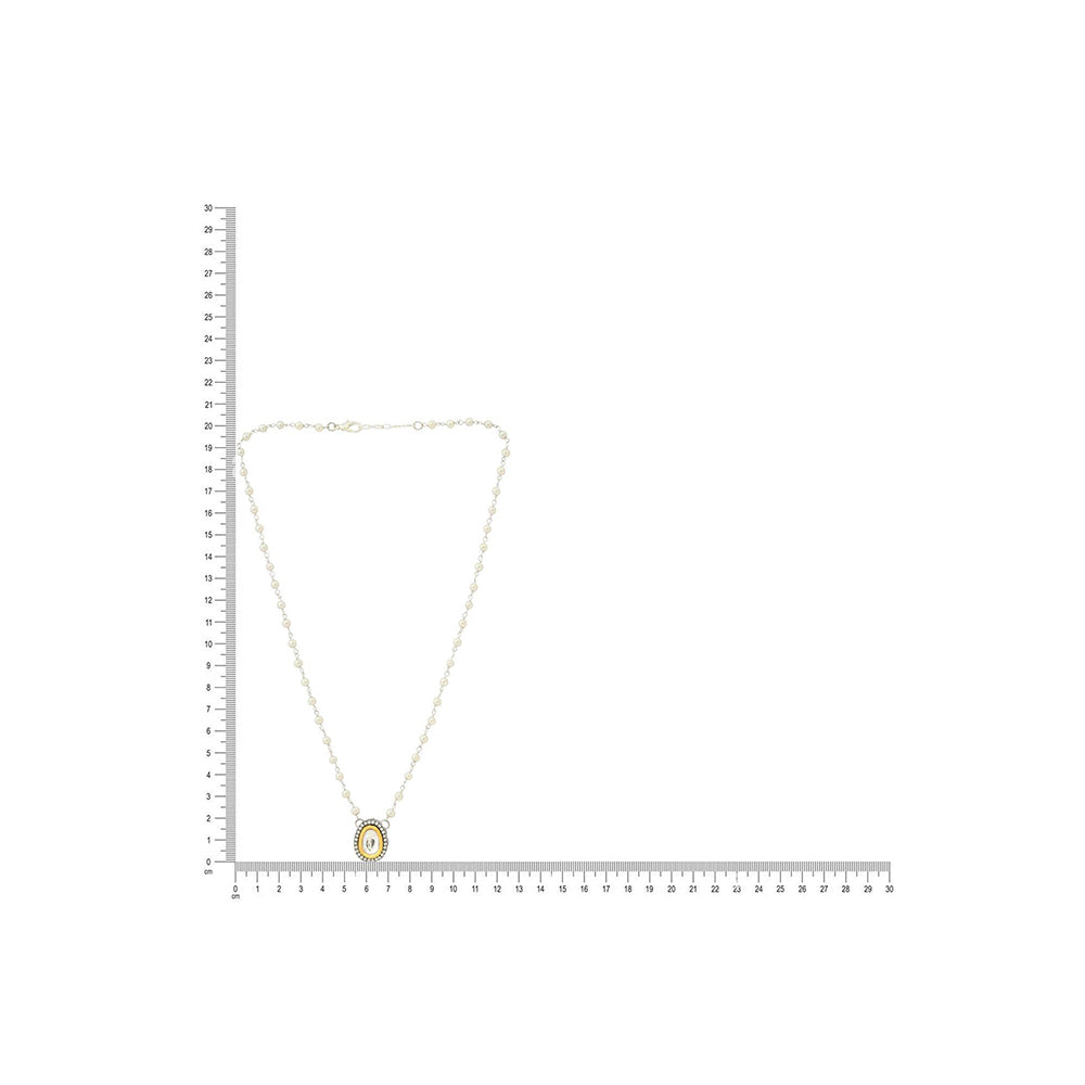 Ruby Raang Studio Beaded Kundan Necklace -White