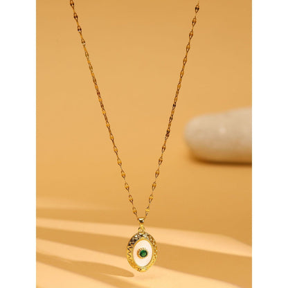 Ruby Raang Studio Antique Finish Crystal Necklace -Green