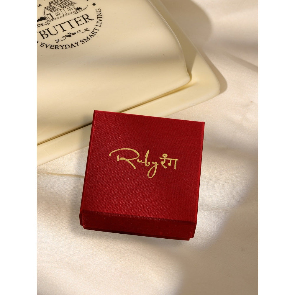 Ruby Raang Studio Golden Stud Earrings -Gold