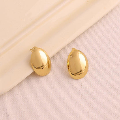 Ruby Raang Studio Golden Stud Earrings -Gold