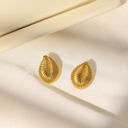 Ruby Raang Studio Golden Drop Earrings -Gold