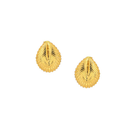 Ruby Raang Studio Golden Drop Earrings -Gold