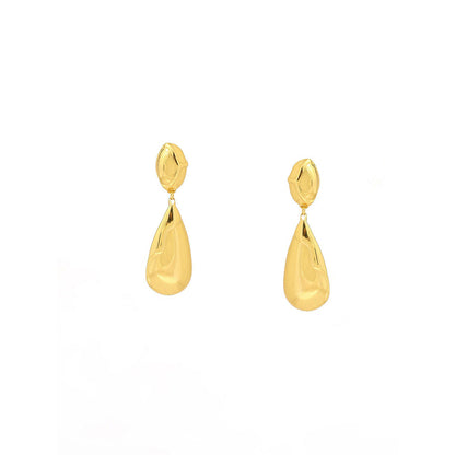 Ruby Raang Studio Golden Drop Earrings -Gold