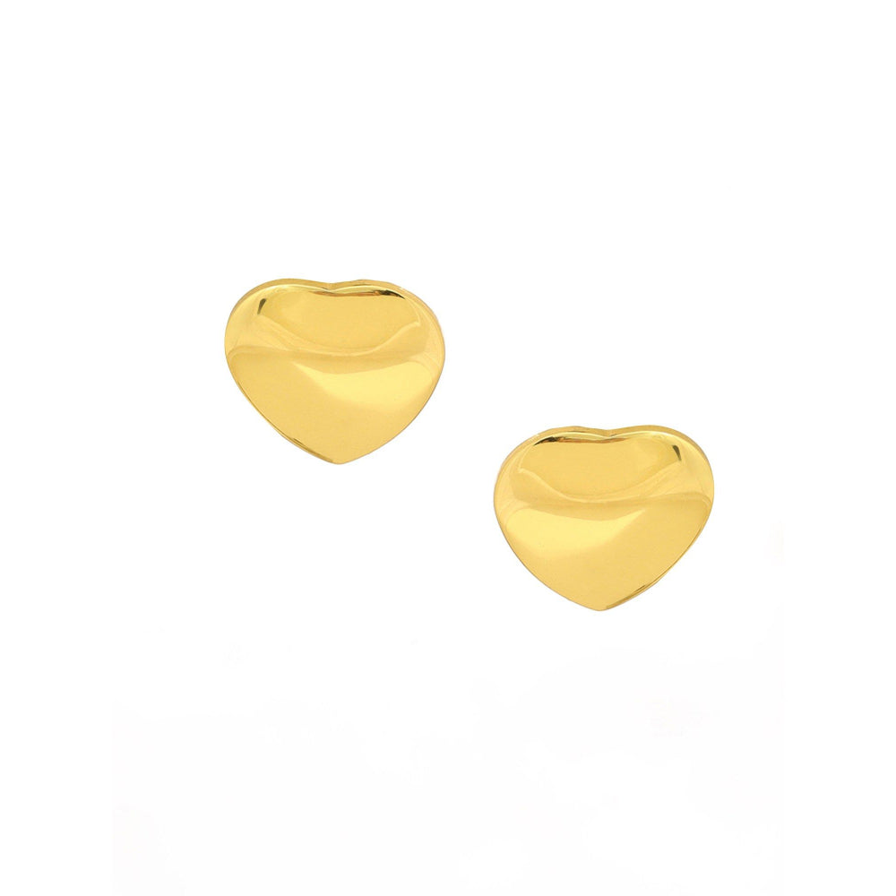 Ruby Raang Studio Golden Heart Studs -Gold