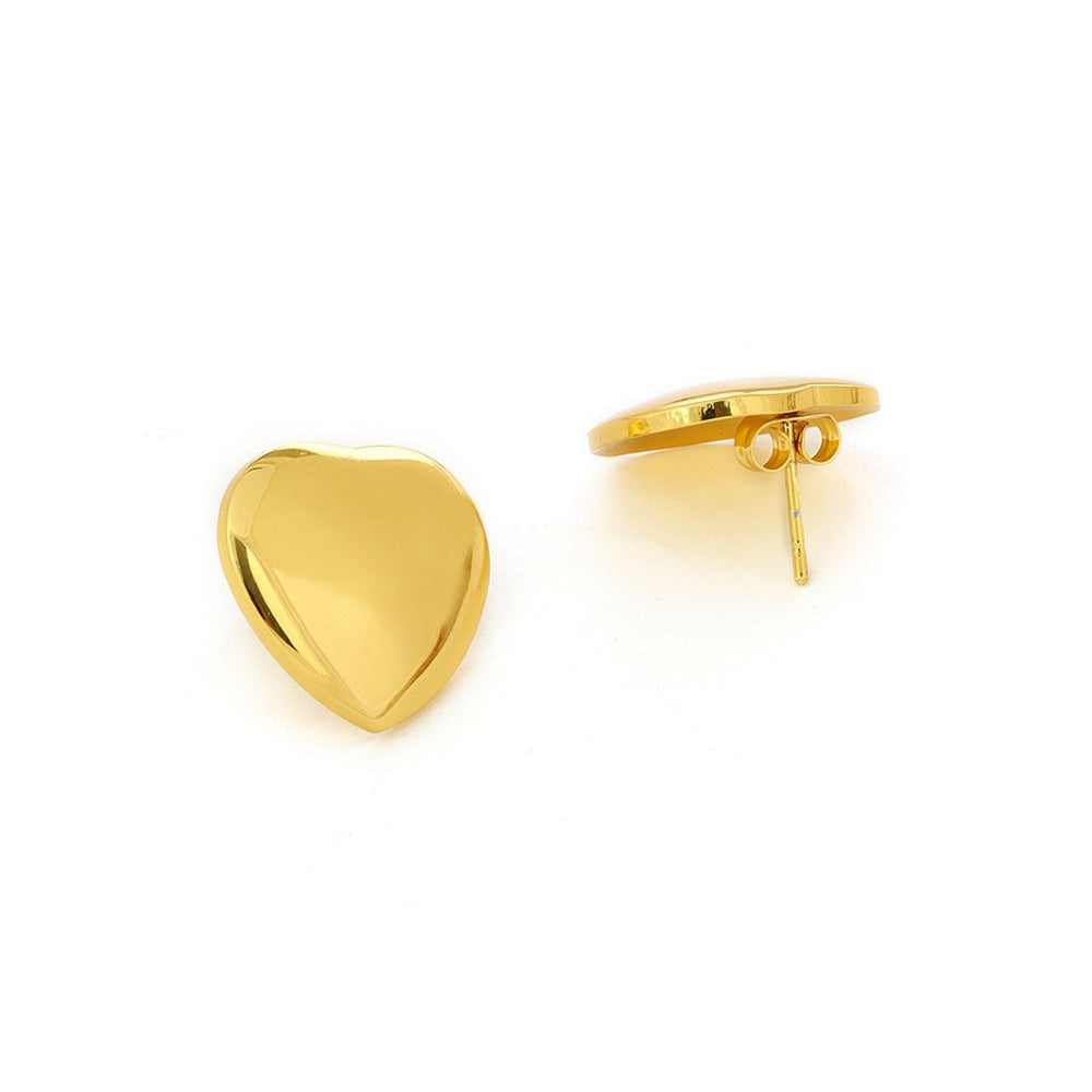Ruby Raang Studio Golden Heart Studs -Gold