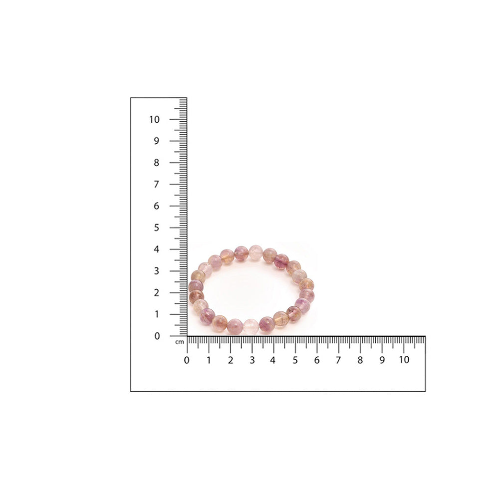 Ruby Raang Studio Amethyst Purple Round Crystal Beads Elastic Bracelet