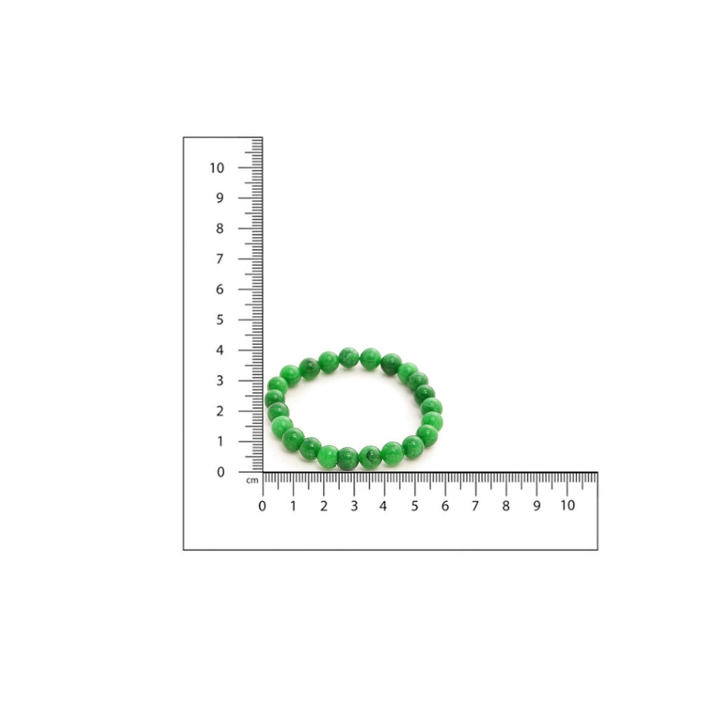 Ruby Raang Studio Green Jade Elastic Bracelet -Green