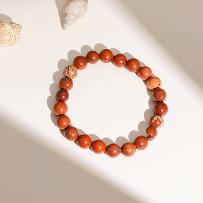 Ruby Raang Studio Maroon Jasper Elastic Bracelet