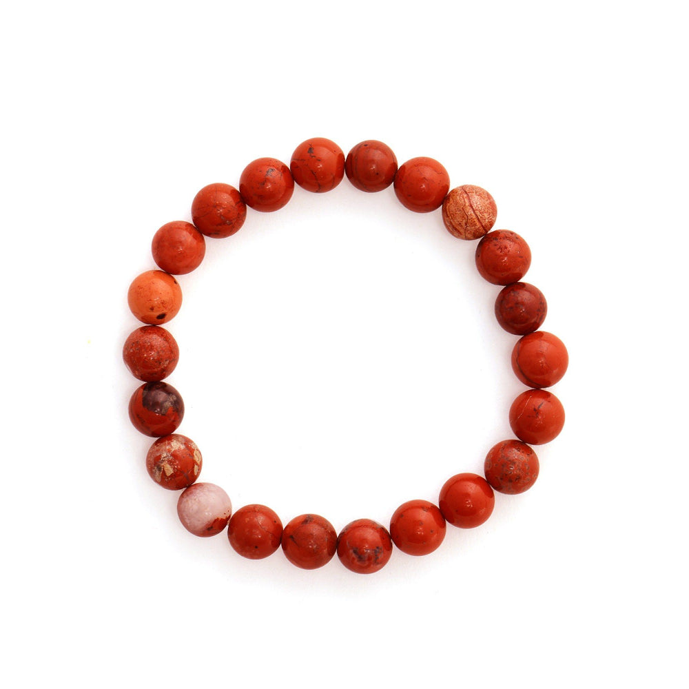 Ruby Raang Studio Maroon Jasper Elastic Bracelet