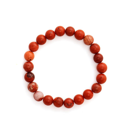 Ruby Raang Studio Maroon Jasper Elastic Bracelet
