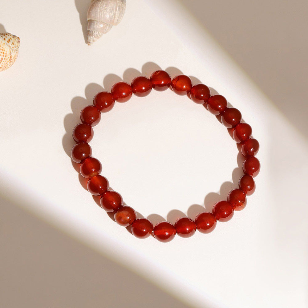 Ruby Raang Studio Maroon Carnelian Onyx Crystal Beads Bracelet