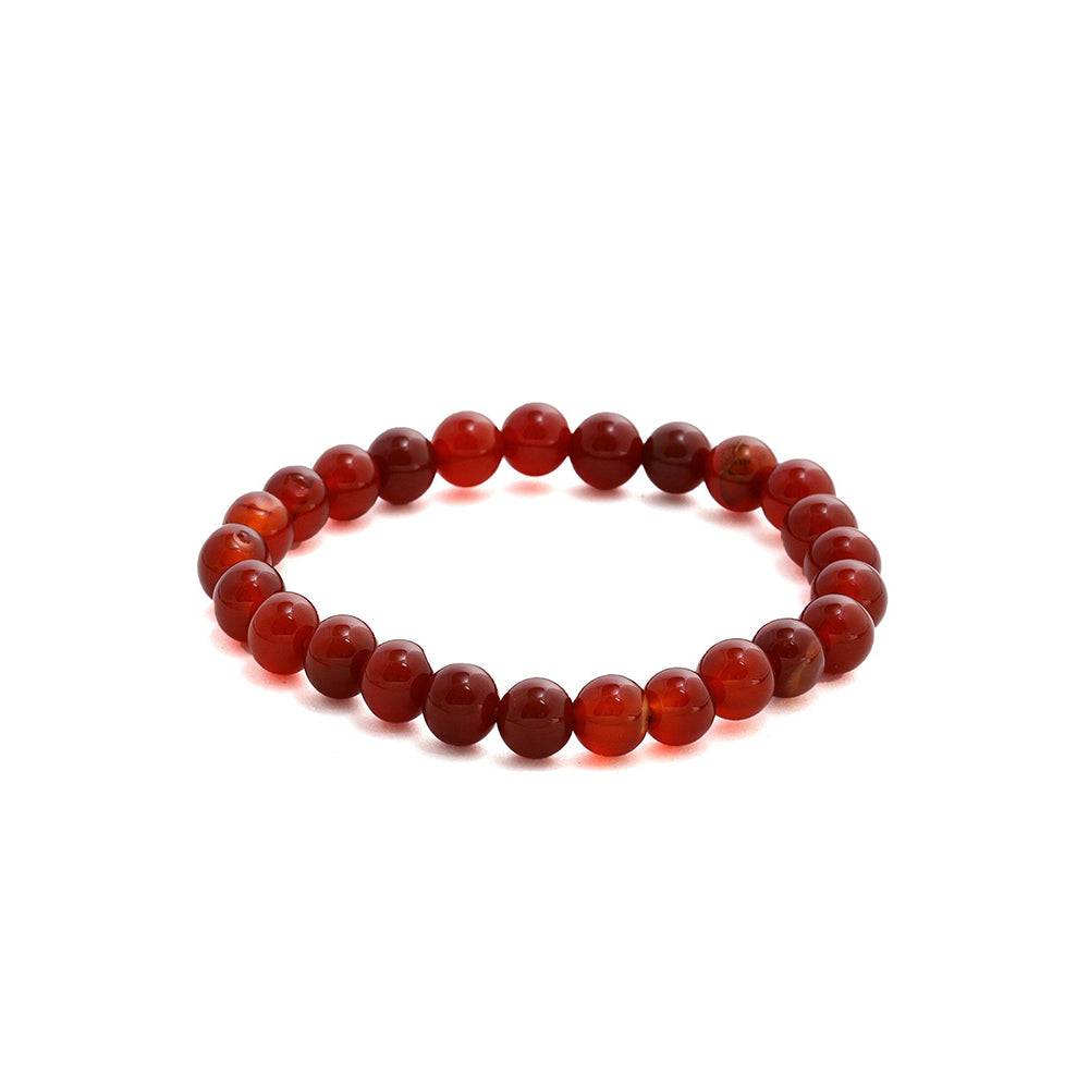 Ruby Raang Studio Maroon Carnelian Onyx Crystal Beads Bracelet