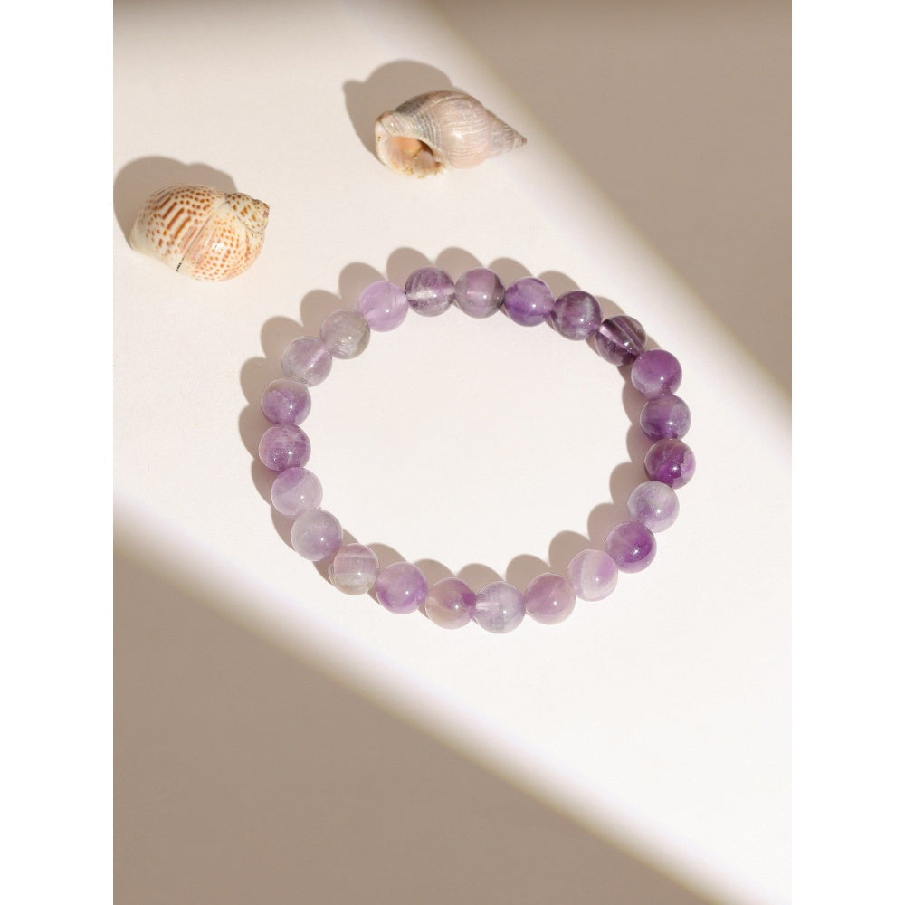 Ruby Raang Studio Purple Amethyst Beads Crystal Bracelet -Purple