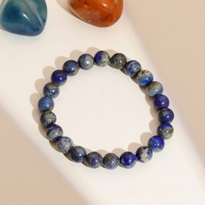 Ruby Raang Studio Lapis Lazuli Blue Tined Crystal Beads Bracelet