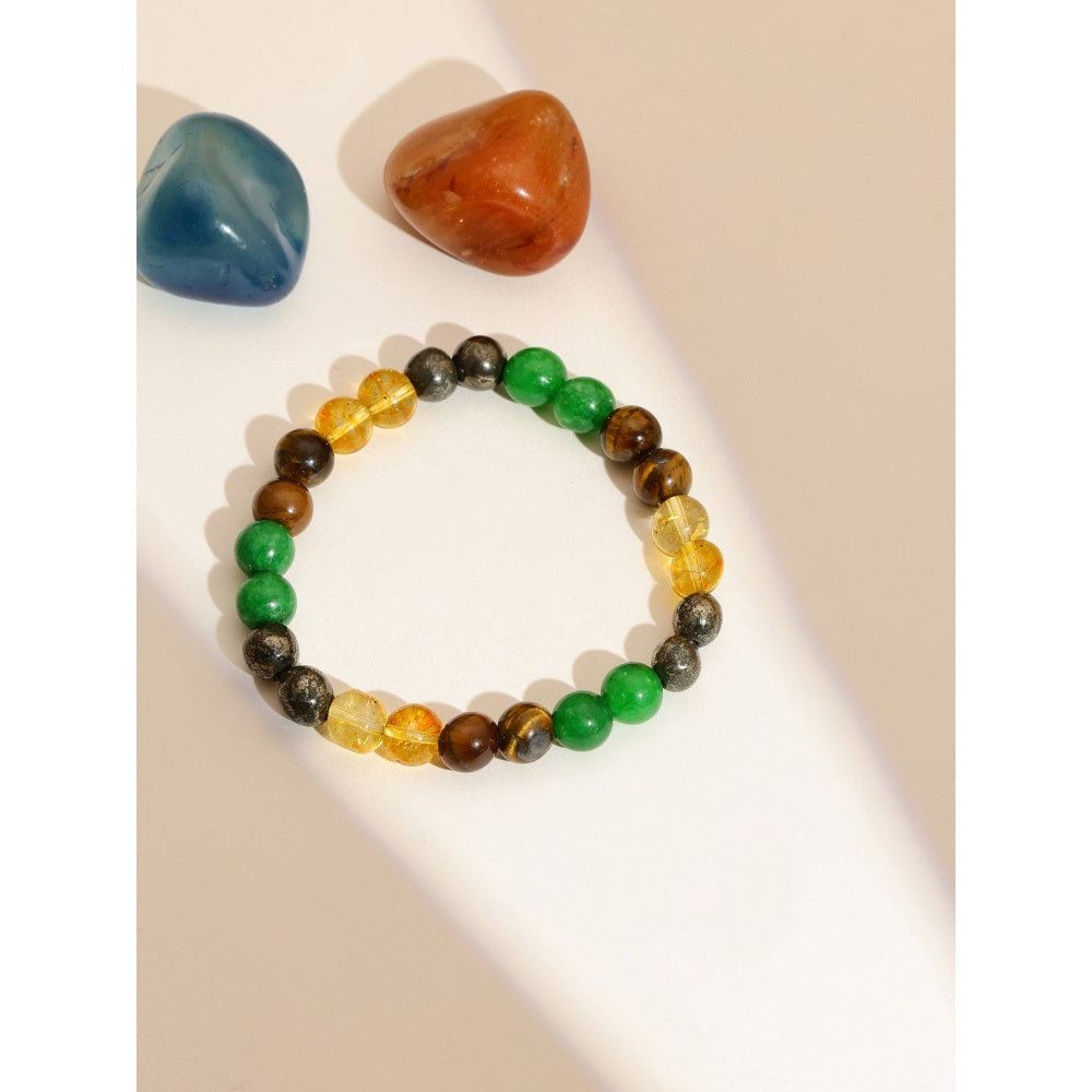 Ruby Raang Studio Avanturine Multicoloured Crystal Beads Bracelet -Multi-Color