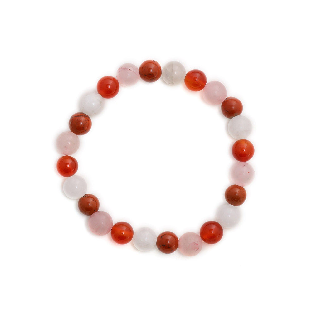 Ruby Raang Studio Red Carnelian, Amethyst Beads Bracelet -Multi-Color