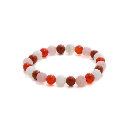 Ruby Raang Studio Red Carnelian, Amethyst Beads Bracelet -Multi-Color