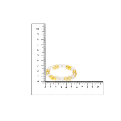 Ruby Raang Studio Clear Quartz & Citrine Yellow & White Beads Bracelet -Multi-Color