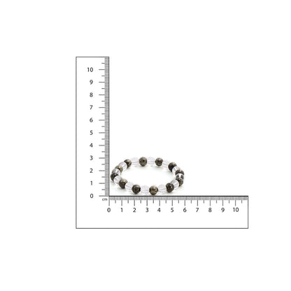 Ruby Raang Studio Clear Quartz & Pyrite Black & White Beads Bracelet -Multi-Color