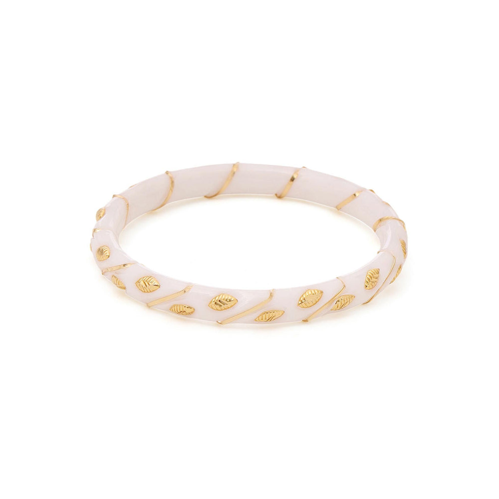 Ruby Raang Studio White Brass Gold Plated Fusion Bangle
