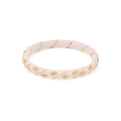 Ruby Raang Studio White Brass Gold Plated Fusion Bangle