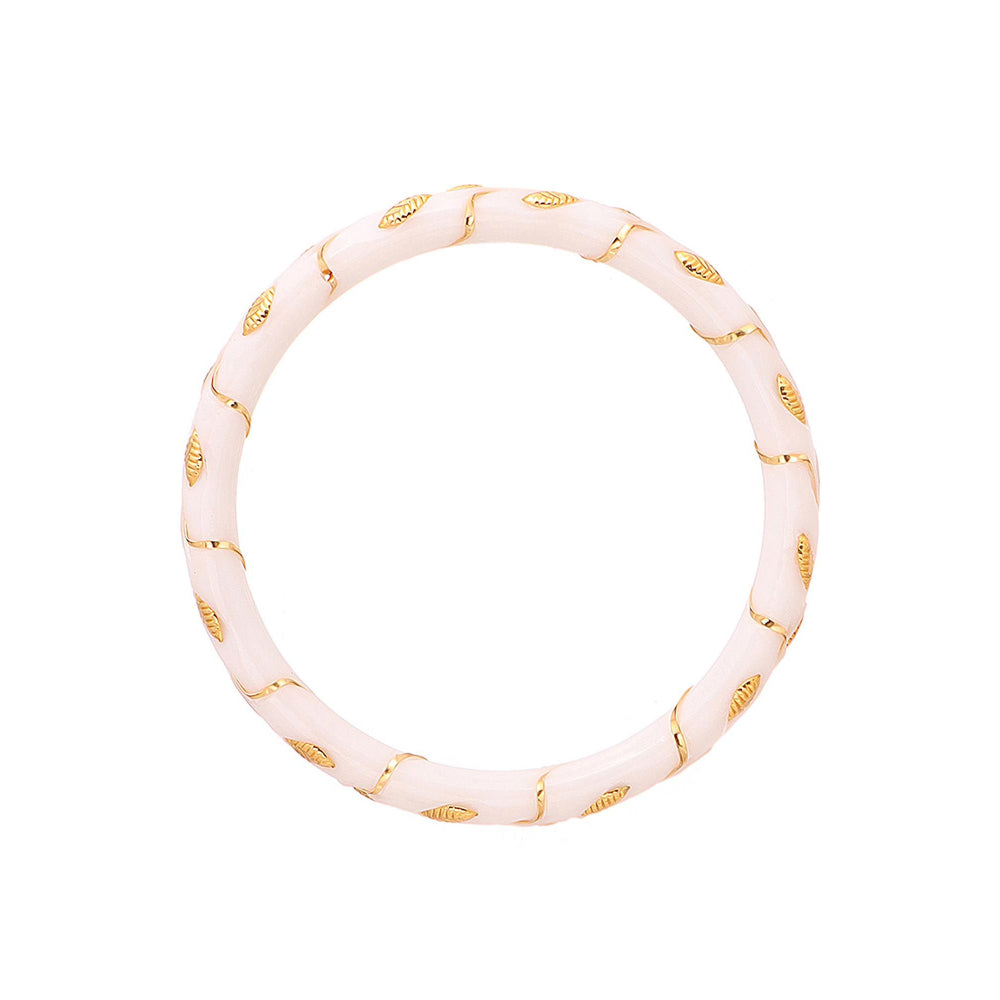 Ruby Raang Studio White Brass Gold Plated Fusion Bangle