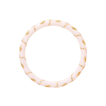 Ruby Raang Studio White Brass Gold Plated Fusion Bangle