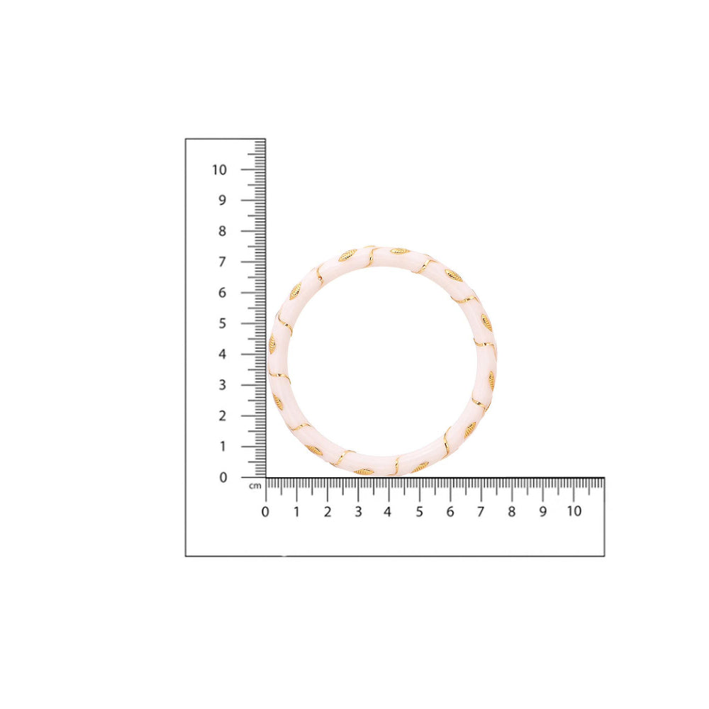 Ruby Raang Studio White Brass Gold Plated Fusion Bangle