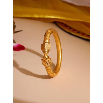 Ruby Raang Studio Gold Brass Gold Plated Statement Bangle