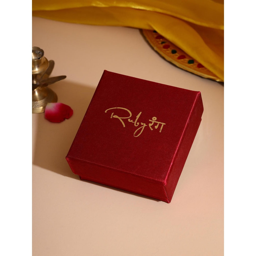 Ruby Raang Studio Gold Brass Gold Plated Statement Bangle