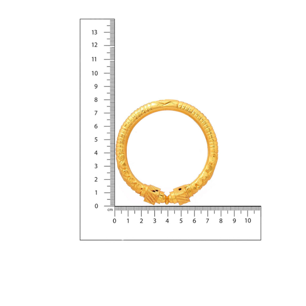 Ruby Raang Studio Gold Brass Gold Plated Statement Bangle
