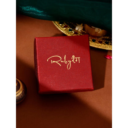 Ruby Raang Studio White Brass Gold Plated Kundan Hair Chain