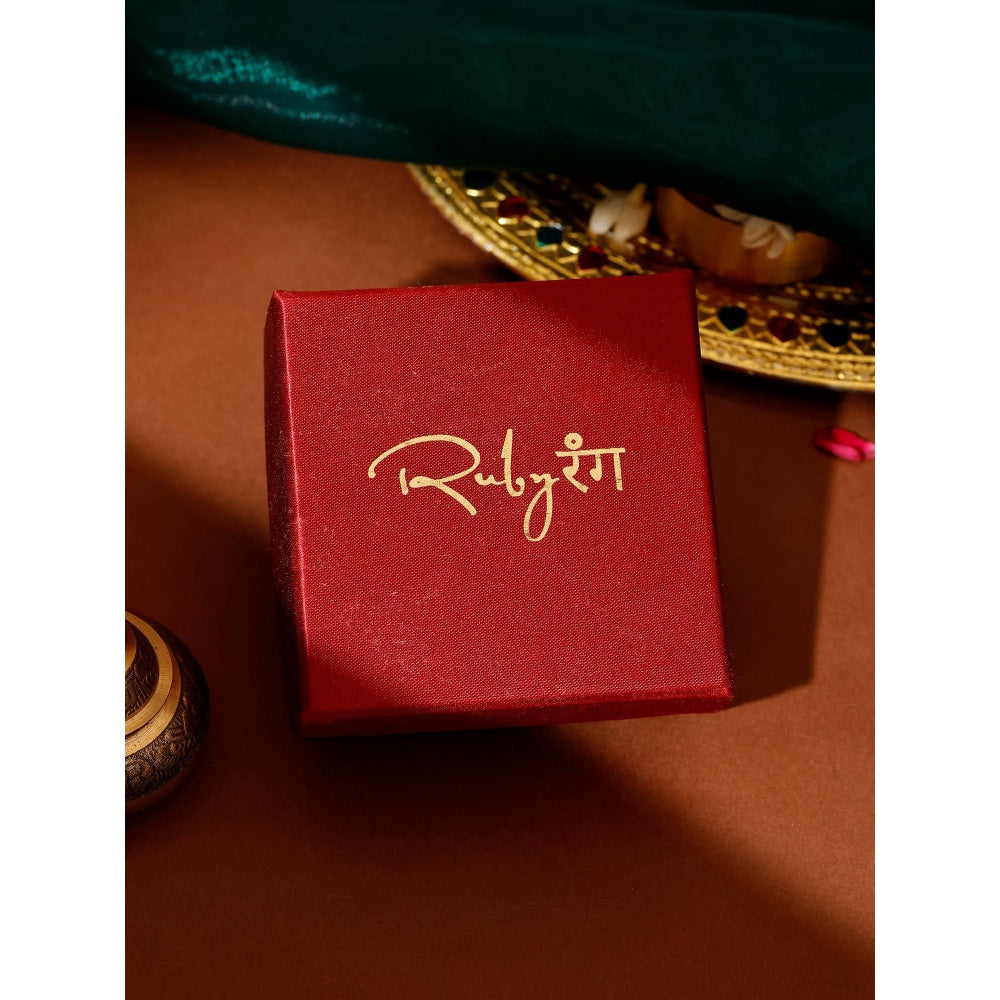 Ruby Raang Studio White Brass Gold Plated Kundan Hair Chain