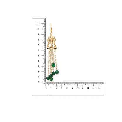 Ruby Raang Studio Green Brass Gold Plated Kundan Hair Chain