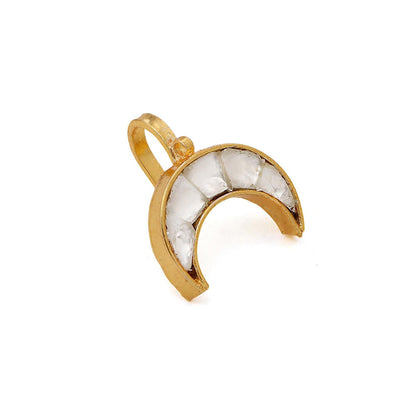 Ruby Raang Studio White Brass Gold Plated Kundan Hair Pin