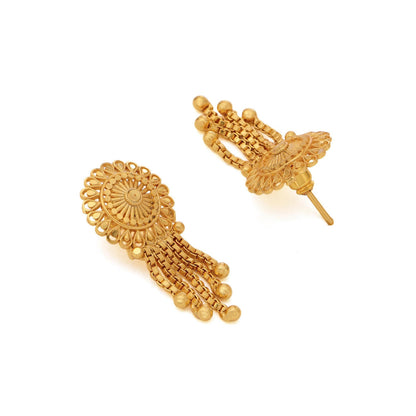 Ruby Raang Studio Gold Brass Gold Plated Kundan Pair Of Earrings