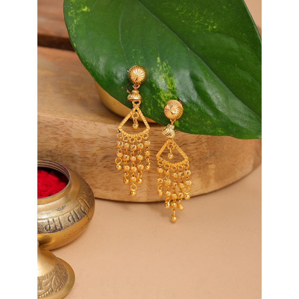 Ruby Raang Studio Gold Brass Gold Plated Kundan Pair Of Earrings