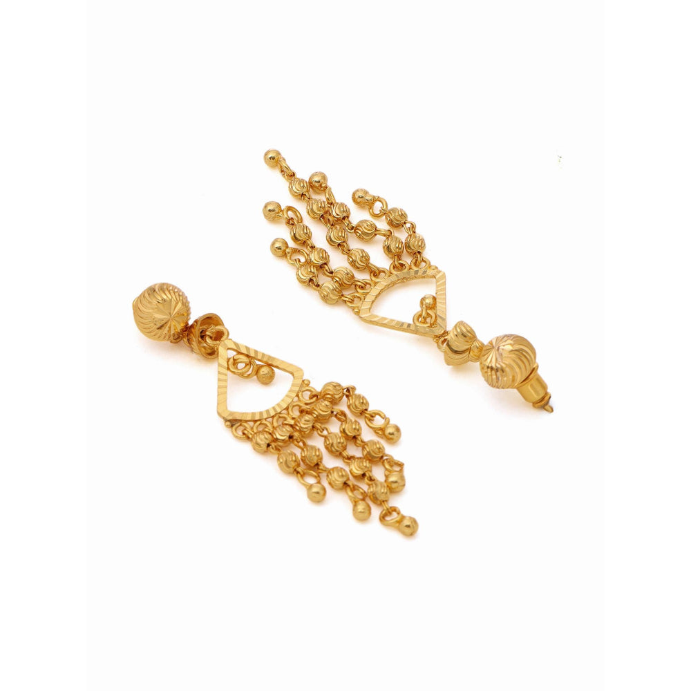 Ruby Raang Studio Gold Brass Gold Plated Kundan Pair Of Earrings