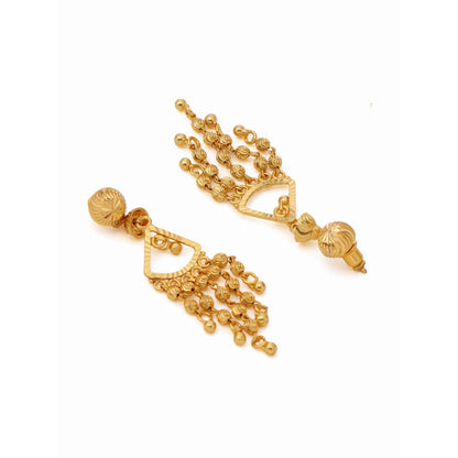 Ruby Raang Studio Gold Brass Gold Plated Kundan Pair Of Earrings