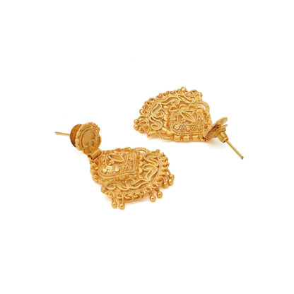 Ruby Raang Studio Brass Gold Plated Kundan Pair Of Earrings