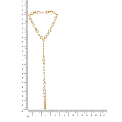 Ruby Raang Studio White Brass Gold Plated Kundan Hathphool