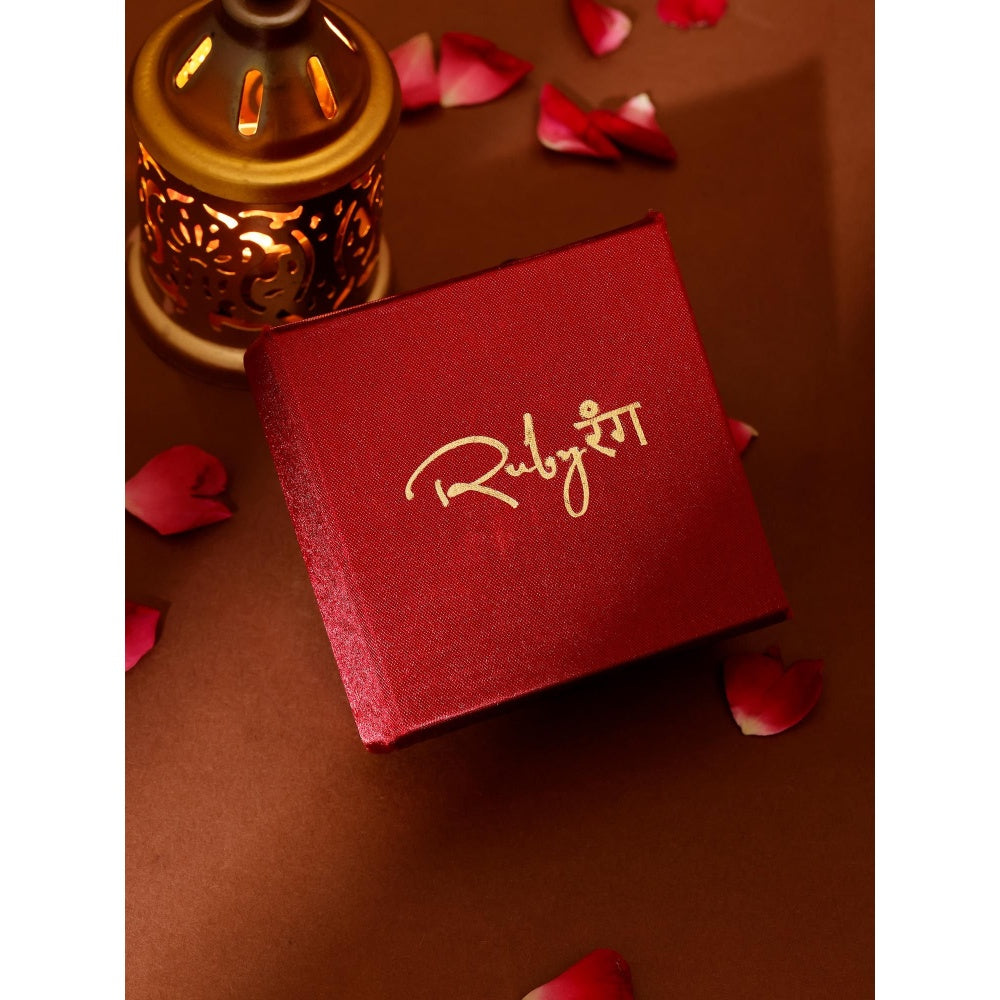 Ruby Raang Studio White Brass Gold Plated Kundan Maang Tikka