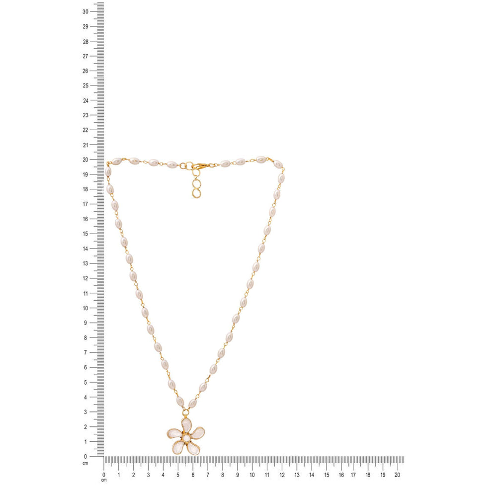 Ruby Raang Studio White Brass Gold Plated Kundan Necklace