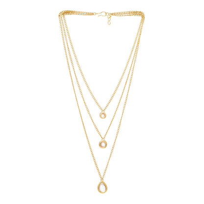 Ruby Raang Studio White Brass Gold Plated Kundan Necklace