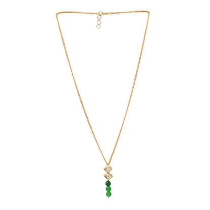 Ruby Raang Studio Green Brass Gold Plated Kundan Necklace