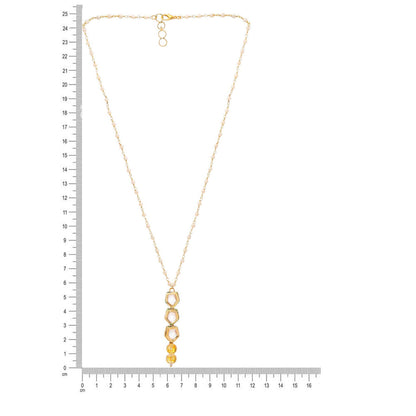 Ruby Raang Studio Yellow Brass Gold Plated Kundan Necklace