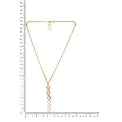 Ruby Raang Studio White Brass Gold Plated Kundan Necklace