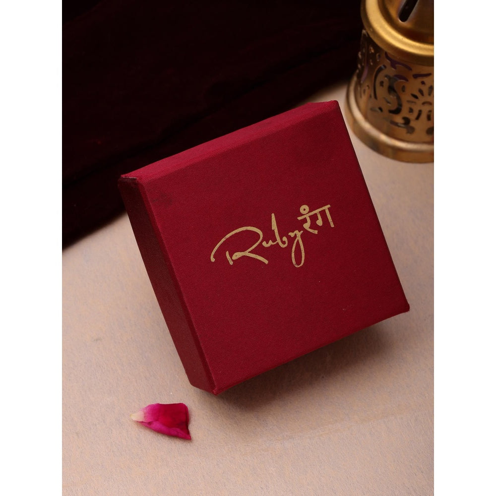 Ruby Raang Studio Red Brass Gold Plated Kundan Necklace