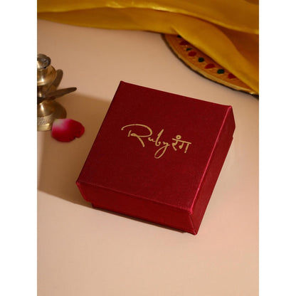 Ruby Raang Studio Red Brass Gold Plated Stones Ring