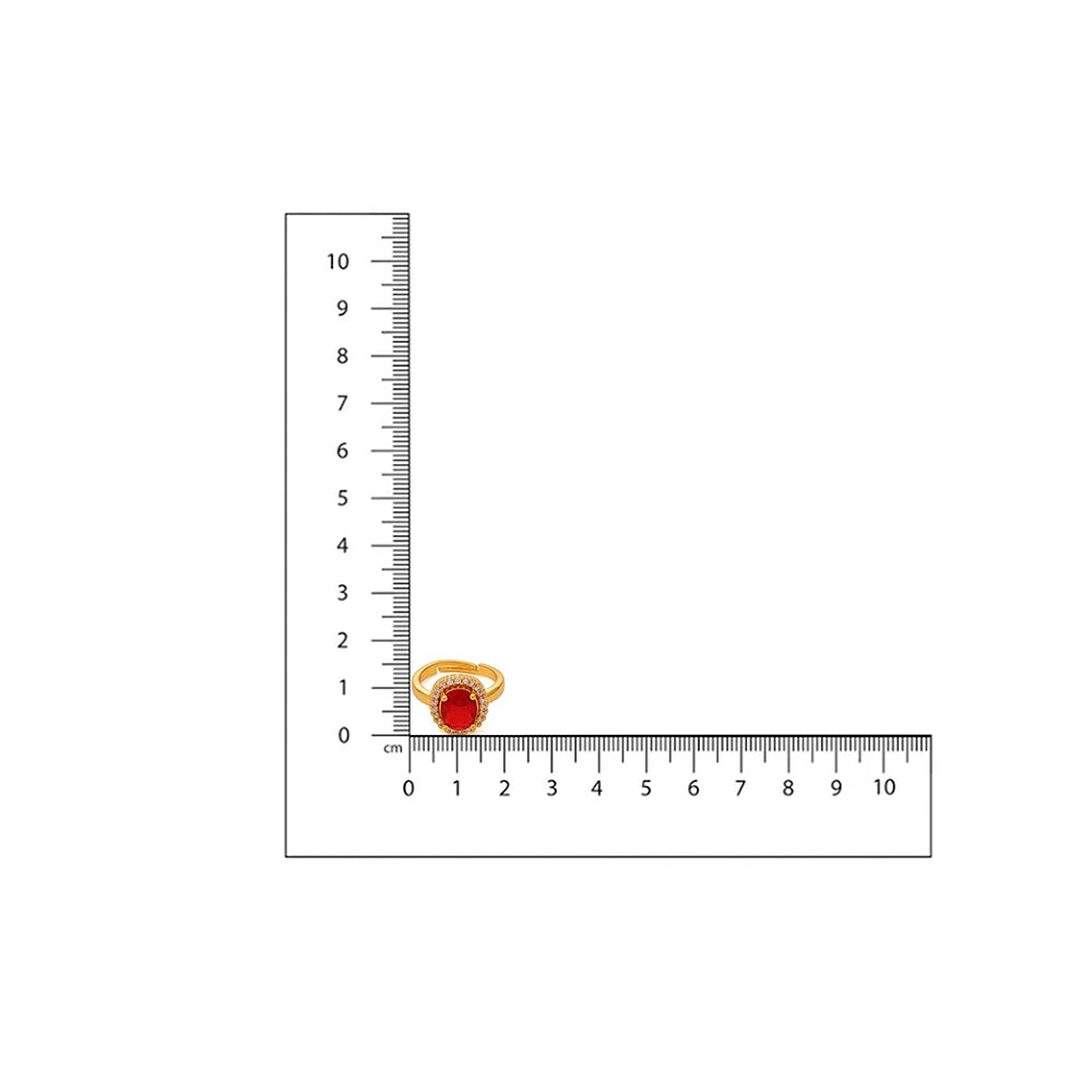 Ruby Raang Studio Red Brass Gold Plated Stones Ring